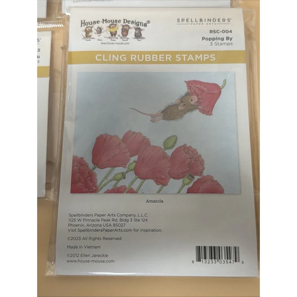 Lot Of 4 House Mouse Cling Rubber Stamps NEW Spellbinders